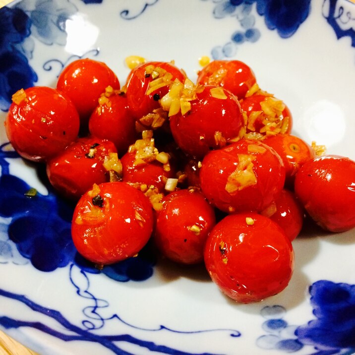 【ガサツ料理】簡単一品！ミニトマトのガーリック炒め